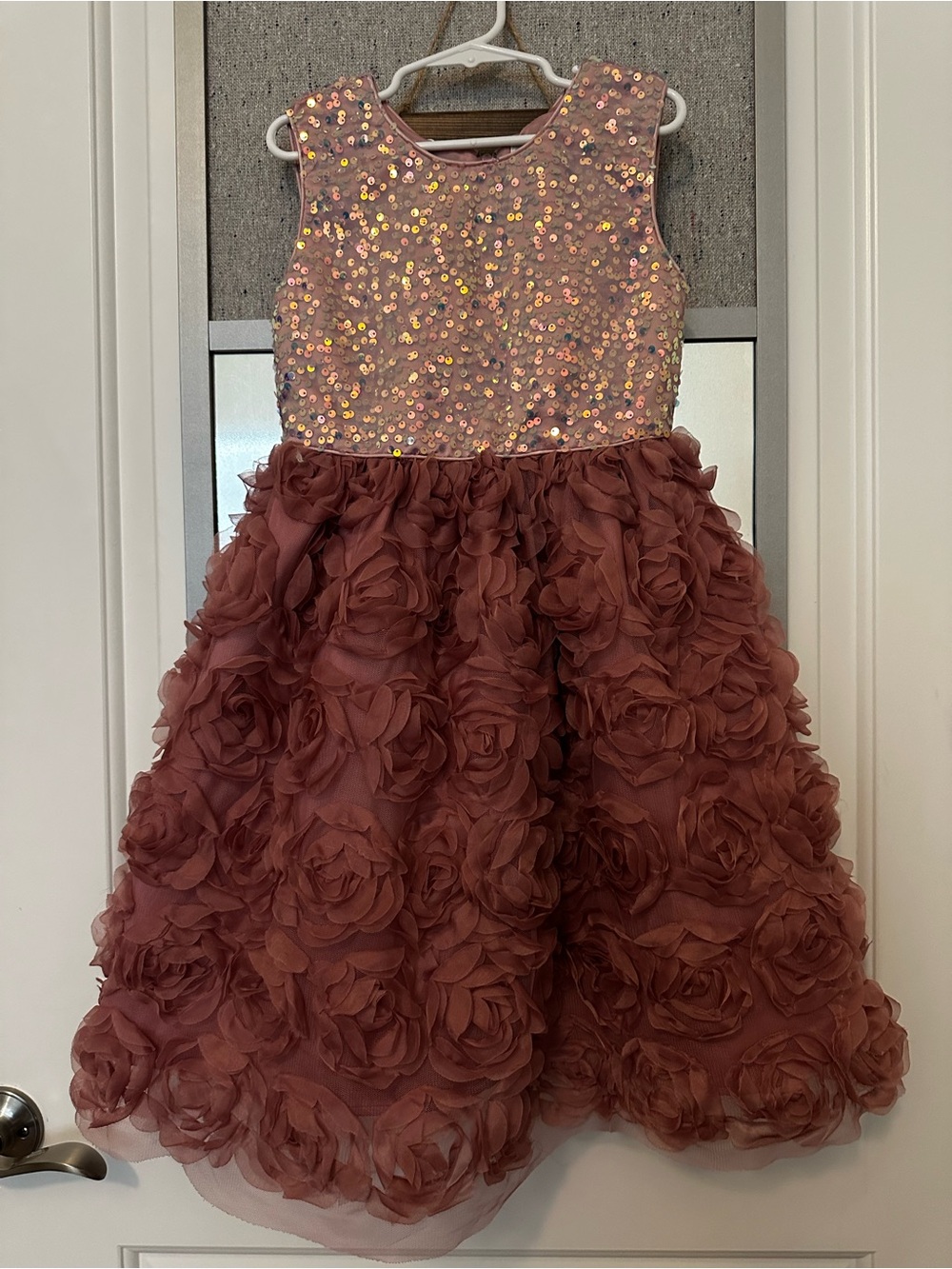 Kensie Girl Mauve Rose Sequin & Floral Party Dress